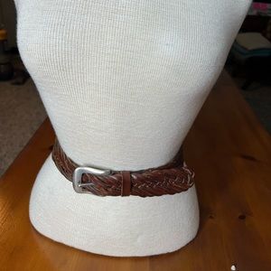 Vintage Braided Brown Leather Belt Size Medium